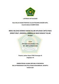 Image of MENU SELEKSI DEWAN HAKIM DALAM APLIKASI E-MTQ PADA DIREKTORAT JENDERAL BIMBINGAN MASYARAKAT ISLAM PUSAT