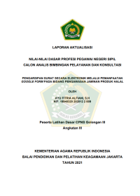 Image of PENGARSIPAN SURAT SECARA ELEKTRONIK MELALUI PEMANFAATAN GOOGLE FORM PADA BIDANG PENGAWASAN JAMINAN PRODUK HALAL