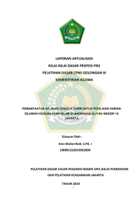 Image of PEMANFAATAN APLIKASI GOOGLE FORM UNTUK PENILAIAN HARIAN SEJARAH KEBUDAYAAN ISLAM DI MADRASAH ALIYAH NEGERI 15 JAKARTA