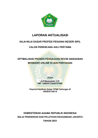 Image of OPTIMALISASI PROSES PENGAJUAN REVISI ANGGARAN BERBASIS ONLINE DI IAIN PONTIANAK
