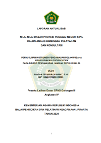 Image of PENYUSUNAN INSTRUMEN PENGAWASAN PELAKU USAHA MENGGUNAKAN GOOGLE FORM PADA BIDANG PENGAWASAN JAMINAN PRODUK HALAL