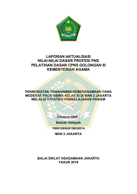 Image of PENINGKATAN PEMAHAMAN KEBERAGAMAAN YANG MODERAT PADA SISWA KELAS XI DI MAN 2 JAKARTA MELALUI STRATEGI PEMBELAJARAN PAIKEM