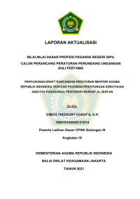 Image of PENYUSUNAN DRAFT RANCANGAN PERATURAN MENTERI AGAMA REPUBLIK INDONESIA TENTANG PEDOMAN PERHITUNGAN KEBUTUHAN JABATAN FUNGSIONAL PENTASHIH MUSHAF AL-QUR’AN