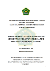 Image of PEMANFAATAN METODE DEMONSTRASI UNTUK MENINGKATKAN KEMAMPUAN MEMBACA TEKS BERITA PADA SISWA MAN 6 JAKARTA