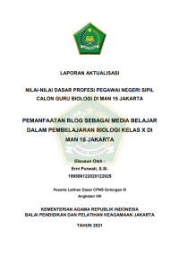 Image of PEMANFAATAN BLOG SEBAGAI MEDIA BELAJAR DALAM PEMBELAJARAN BIOLOGI KELAS X DI MAN 15 JAKARTA