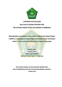 Image of Meningkatkan pemahaman siswa kelas X Madrasah Aliyah Negeri 4 (MAN 4) Tangerang tentang fungsi matematika dalam kehidupan sehari – hari melalui pembelajaran berbasis lingkungan