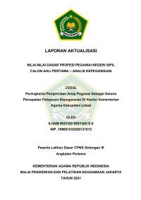 Image of Peningkatan Pengelolaan Arsip Pegawai Sebagai Sarana Percepatan Pelayanan Kepegawaian Di Kantor Kementerian Agama Kabupaten Lebak