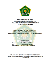 Image of EKSTRAKURIKULER TARI NUSANTARA SEBAGAI SARANA KREATIVITAS SISWA DI MADRASAH TSANAWIYAH NEGERI 1 KOTA TANGERANG