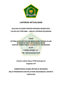 Image of OPTIMALISASI SISTEM DAN MEKANISME PENGELOLAAN KEUANGAN PADA SEKSI BIMAS ISLAM KANTOR KEMENTERIAN AGAMA KOTA TANGERANG
