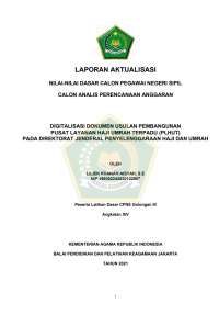 Image of DIGITALISASI DOKUMEN USULAN PEMBANGUNAN PUSAT LAYANAN HAJI UMRAH TERPADU (PLHUT) PADA DIREKTORAT JENDERAL PENYELENGGARAAN HAJI DAN UMRAH