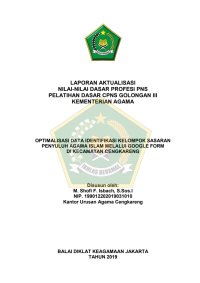 Image of OPTIMALISASI DATA IDENTIFIKASI KELOMPOK SASARAN PENYULUH AGAMA ISLAM MELALUI GOOGLE FORM DI KECAMATAN CENGKARENG