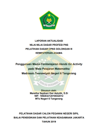Image of Penggunaan Media Pembelajaran Hands On Activity pada Mata Pelajaran Matematika Madrasah Tsanawiyah Negeri 6 Tangerang