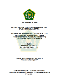 Image of OPTIMALISASI LAYANAN DIGITAL SEKSI KERJA SAMA DALAM RANGKA PENGEMBANGAN USAHA DI LINGKUNGAN UNIT PELAKSANA TEKNIS (UPT) ASRAMA HAJI EMBARKASI JAKARTA