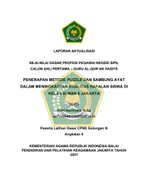 Image of PENERAPAN METODE PUZZLE DAN SAMBUNG AYAT DALAM MENINGKATKAN KUALITAS HAFALAN SISWA DI KELAS XI MAN 6 JAKARTA