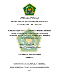 Image of PEMBUATAN SOP PENYAJIAN DATA DAN INFORMASI PRODUK HUKUM KE DALAM SISTEM INFORMASI PERUNDANGUNDANGAN (SIRANDANG) PADA INSPEKTORAT JENDERAL KEMENTERIAN AGAMA