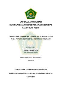 Image of OPTIMALISASI KEMAMPUAN LITERASI MELALUI GERCATALIS PADA PESERTA DIDIK KELAS II B DI MIN 4 TANGERANG
