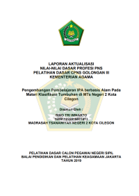 Image of Pengembangan Pembelajaran IPA berbasis Alam Pada Materi Klasifikasi Tumbuhan di MTs Negeri 2 Kota Cilegon