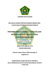 Image of PENYEMPURNAAN FORMAT FORM TELAAH PENGADUAN MASYARAKAT PADA KEMENTERIAN AGAMA