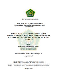 Image of SOSIALISASI TUGAS DAN FUNGSI GURU BIMBINGAN DAN KONSELING KEPADA CIVITAS MA AL AZHAR ASY-SYARIF INDONESIA FILIAL MAN 4 JAKARTA
