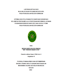 Image of OPTIMALISASI PELAYANAN POS BANTUAN HUKUM BAGI KELOMPOK RENTAN MELALUI PENYEDIAAN INFORMASI LAYANAN POSBAKUM BERBASIS BARCODE DAN GOOGLE FORM PADA PENGADILAN NEGERI KUNINGAN