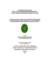 Image of OPTIMALISASI PELAYANAN UPAYA HUKUM PERKARA PIDANA BAGI PENYANDANG TUNA RUNGU MELALUI VIDEO BERBAHASA ISYARAT INDONESIA PADA PENGADILAN NEGERI CIBADAK