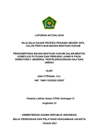 Image of PENGHIMPUNAN BAHAN BANTUAN HUKUM DALAM BENTUK KOMPILASI PUTUSAN DAN PERKARA LAINNYA PADA DIREKTORAT JENDERAL PENYELENGGARAAN HAJI DAN UMRAH
