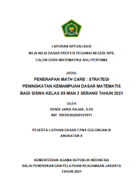 Image of PENERAPAN MATH CARE : STRATEGI PENINGKATAN KEMAMPUAN DASAR MATEMATIS BAGI SISWA KELAS XII MAN 2 SERANG TAHUN 2021