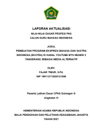 Image of PEMBUATAN PROGRAM EKSPRESI BAHASA DAN SASTRA INDONESIA (EKSTRA) DI KANAL YOUTUBE MTS NEGERI 2 TANGERANG SEBAGAI MEDIA ALTERNATIF