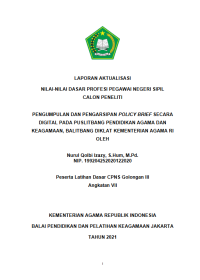 Image of PENGUMPULAN DAN PENGARSIPAN POLICY BRIEF SECARA DIGITAL PADA PUSLITBANG PENDIDIKAN AGAMA DAN KEAGAMAAN, BALITBANG DIKLAT KEMENTERIAN AGAMA RI
