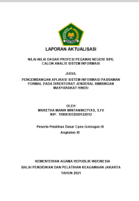 Image of PENGEMBANGAN APLIKASI SISTEM INFORMASI PASRAMAN FORMAL PADA DIREKTORAT JENDERAL BIMBINGAN MASYARAKAT HINDU