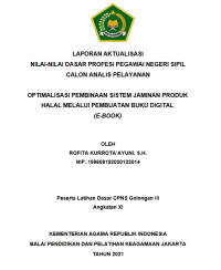 Image of OPTIMALISASI PEMBINAAN SISTEM JAMINAN PRODUK HALAL MELALUI PEMBUATAN BUKU DIGITAL (E-BOOK)