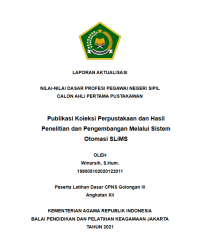 Image of Publikasi Koleksi Perpustakaan dan Hasil Penelitian dan Pengembangan Melalui Sistem Otomasi SLiMS