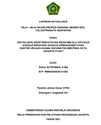 Image of DIGITALISASI ARSIP PENCATATAN NIKAH MELALUI APLIKASI GOOGLE DRIVE DAN GOOGLE SPREADSHEET PADA KANTOR URUSAN AGAMA KECAMATAN MENTENG KOTA JAKARTA PUSAT