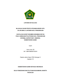 Image of DIGITALISASI ARSIP DOKUMEN HUKUMAN DISIPLIN PADA SUBBAGIAN PELAPORAN HASIL PENGAWASAN INTERNAL INSPEKTORAT JENDERAL KEMENTERIAN AGAMA
