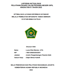 Image of OPTIMALISASI LAYANAN INFORMASI DATABASE MELALUI PEMBUATAN INFOGRAFIK TAMAN SEMINARI DI DITJEN BIMAS KATOLIK