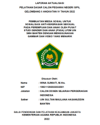 Image of PEMBUATAN MEDIA SOSIAL UNTUK SOSIALISASI ANTI-KEKERASAN SEKSUAL PADA PEREMPUAN DAN ANAK OLEH PUSAT STUDI GENDER DAN ANAK (PSGA) LP2M UIN SMH BANTEN DENGAN MENGGUNAKAN GAMBAR DAN VIDEO YANG MENARIK