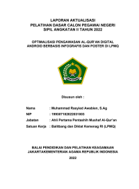 Image of OPTIMALISASI PENGAWASAN AL-QUR’AN DIGITAL ANDROID BERBASIS INFOGRAFIS DAN POSTER DI LPMQ