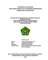 Image of OPTIMALISASI PENYIMPANAN DOKUMEN KEGIATAN BERBASIS DIGITAL PADA SUBKOORDINATOR PERENCANAAN KANTOR WILAYAH KEMENTERIAN AGAMA PROVINSI BANTEN