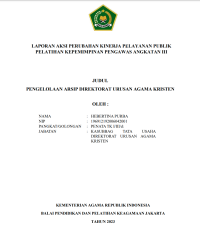 Image of PENGELOLAAN ARSIP DIREKTORAT URUSAN AGAMA KRISTEN