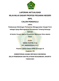 Pelaksanaan Bimbingan Perkawinan Menggunakan Google Form sebagai Upaya Meningkatkan Pemahaman Tentang Keluarga Sakinah di Kantor Urusan Agama Kecamatan Matraman Kota Jakarta Timur