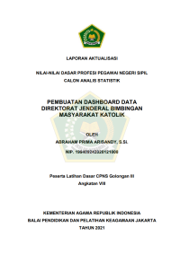 Image of PEMBUATAN DASHBOARD DATA DIREKTORAT JENDERAL BIMBINGAN MASYARAKAT KATOLIK