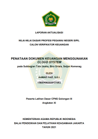 PENATAAN DOKUMEN KEUANGAN MENGGUNAKAN CLOUD SYSTEM pada Subbagian Tata Usaha, Biro Ortala, Setjen Kemenag