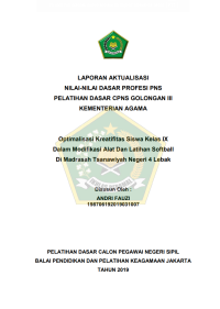 Optimalisasi Kreatifitas Siswa Kelas IX Dalam Modifikasi Alat Dan Latihan Softball Di Madrasah Tsanawiyah Negeri 4 Lebak