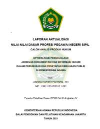 OPTIMALISASI PENGELOLAAN JARINGAN DOKUMENTASI DAN INFORMASI HUKUM DALAM PERUMUSAN DAN PENETAPAN KEBIJAKAN PUBLIK DI KEMENTERIAN AGAMA