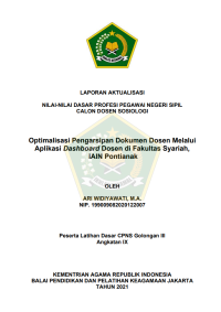 Optimalisasi Pengarsipan Dokumen Dosen Melalui Aplikasi Dashboard Dosen di Fakultas Syariah, IAIN Pontianak