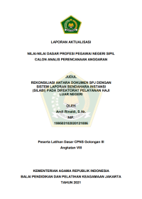 REKONSILIASI ANTARA DOKUMEN SPJ DENGAN SISTEM LAPORAN BENDAHARA INSTANSI (SILABI) PADA DIREKTORAT PELAYANAN HAJI LUAR NEGERIREKONSILIASI ANTARA DOKUMEN SPJ DENGAN SISTEM LAPORAN BENDAHARA INSTANSI (SILABI) PADA DIREKTORAT PELAYANAN HAJI LUAR NEGERI