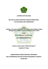 Image of Pelatihan Penulisan Hard News dan Feature News Melalui Praktik Menggunakan Platform User Generated Content (UGC)