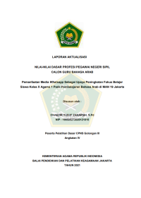 Image of Pemanfaatan Media Whatsapp Sebagai Upaya Peningkatan Fokus Belajar Siswa Kelas X Agama 1 Pada Pembelajaran Bahasa Arab di MAN 19 Jakarta