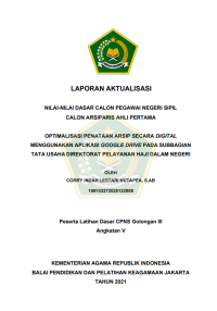 Image of OPTIMALISASI PENATAAN ARSIP SECARA DIGITAL MENGGUNAKAN APLIKASI GOOGLE DRIVE PADA SUBBAGIAN TATA USAHA DIREKTORAT PELAYANAN HAJI DALAM NEGERI