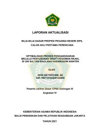 OPTIMALISASI PROSES PENGANGGARAN MELALUI PENYUSUNAN DRAFT PEDOMAN RKAKL DI UIN SULTAN MAULANA HASANUDDIN BANTEN